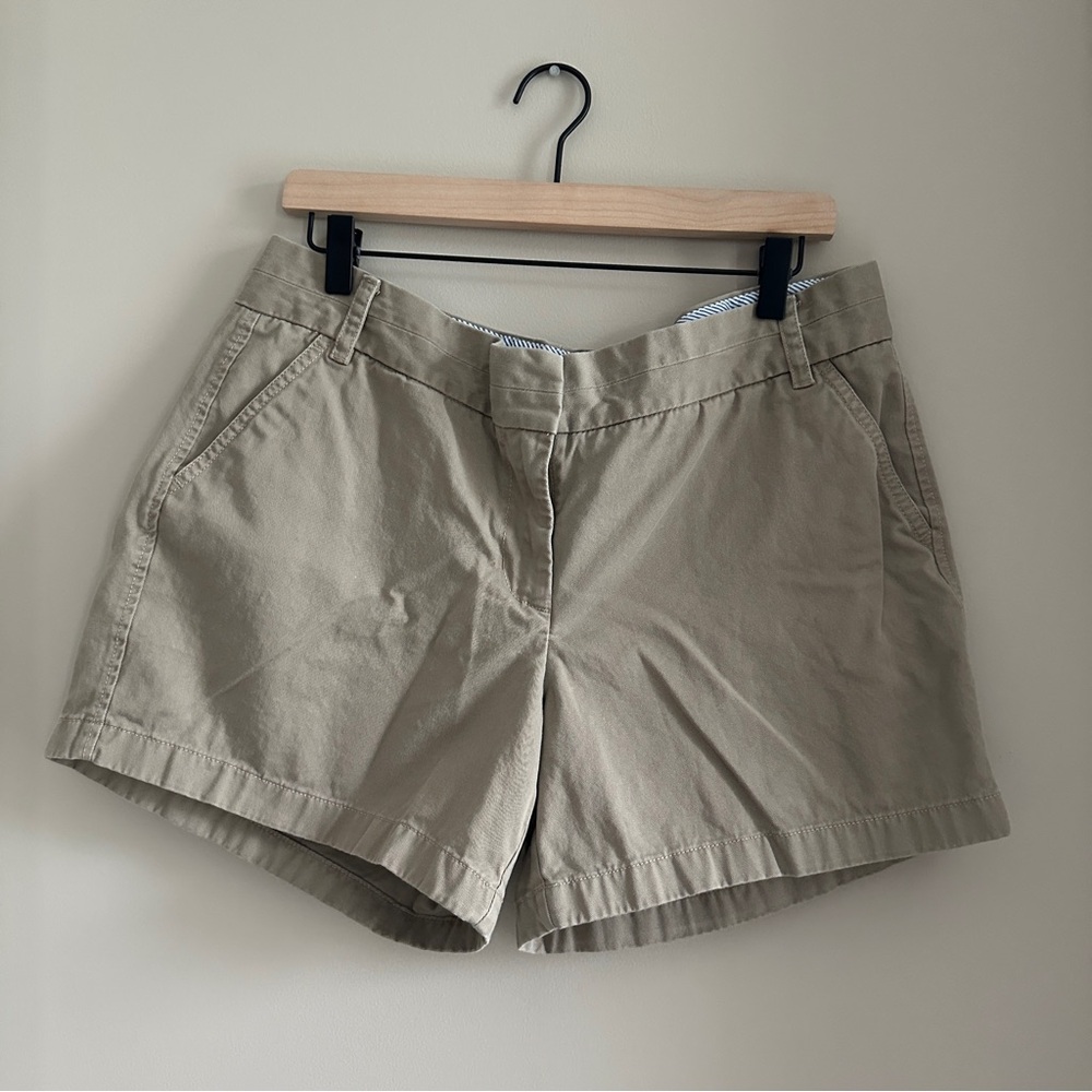 J.Crew Broken-In Chino Shorts Women’s Size 14 Khaki Cotton Classic Casual